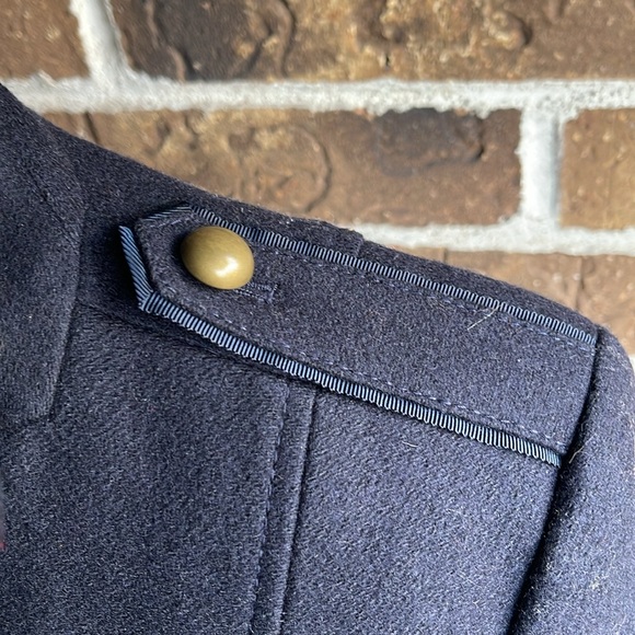 LOFT Navy Blue Mesh Trim Jacket Blazer Wool Blend - Picture 6 of 16